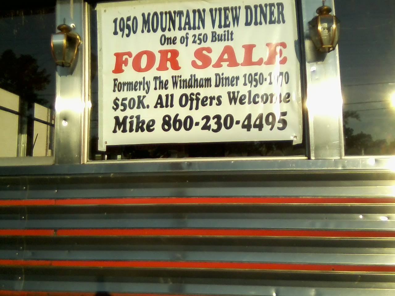 Mickey's Diner - For Sale sign