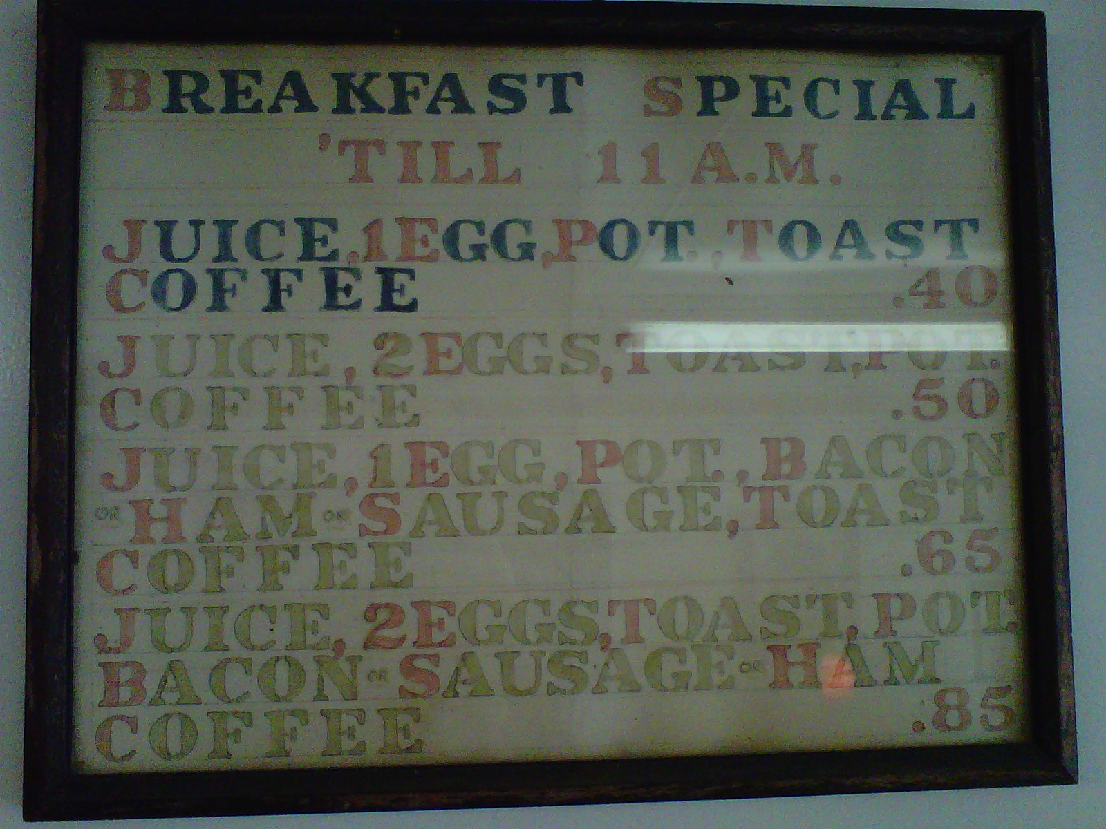 Royal Lunch - old menu