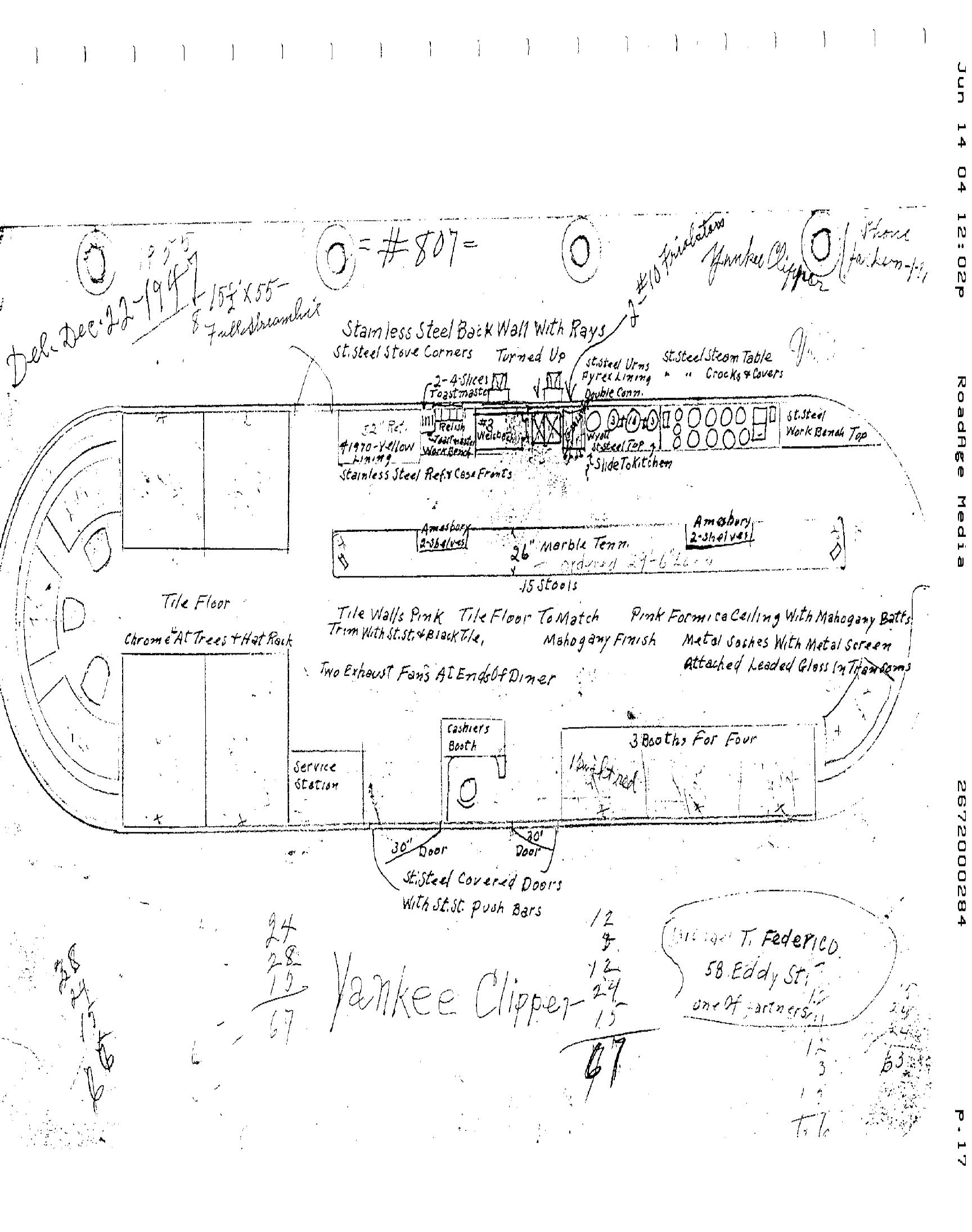 Yankee Clipper Diner - WLC #807 Plan